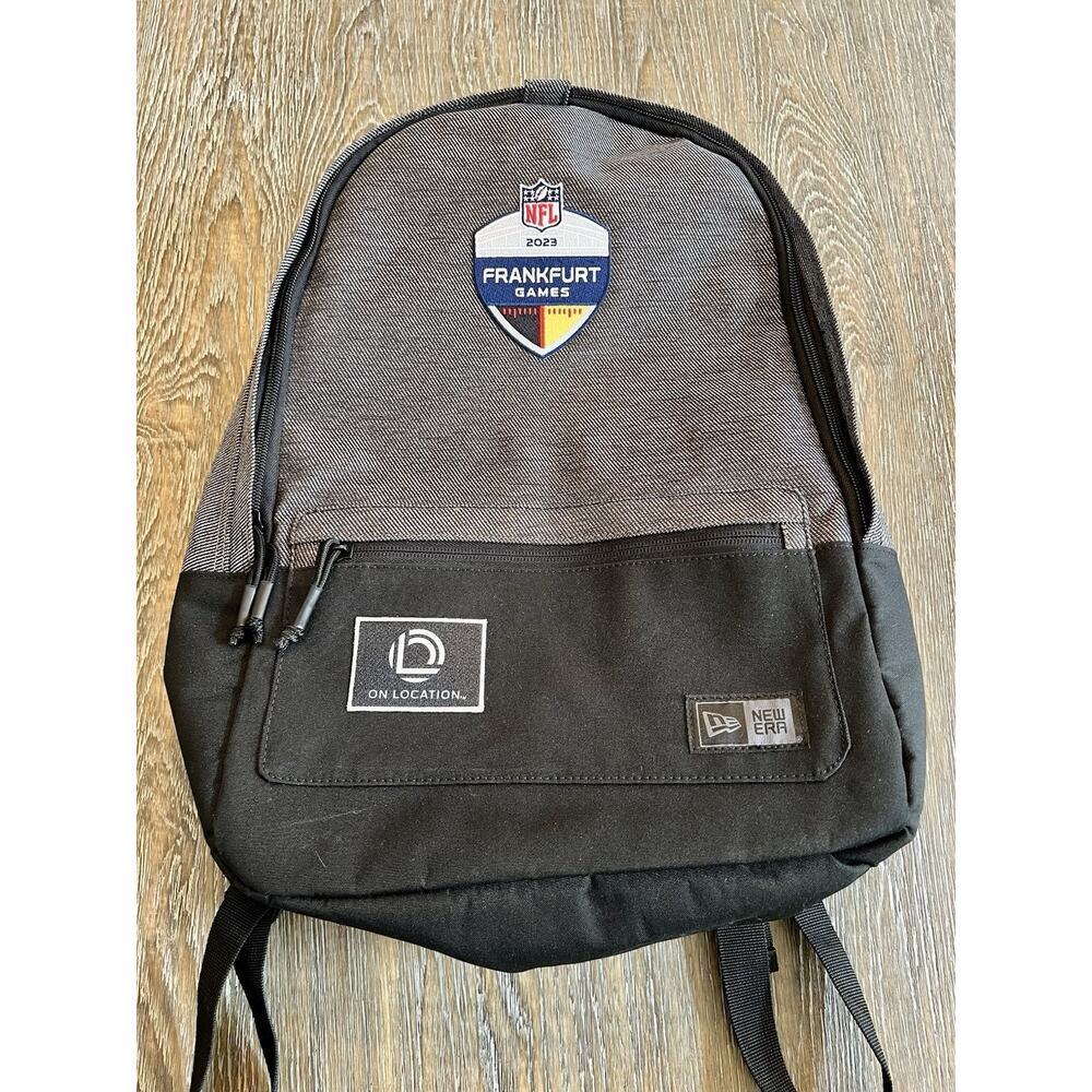 New Era NFL Frankfurt Games 2023 Backpack Gray Black Logo Patch NWOT
